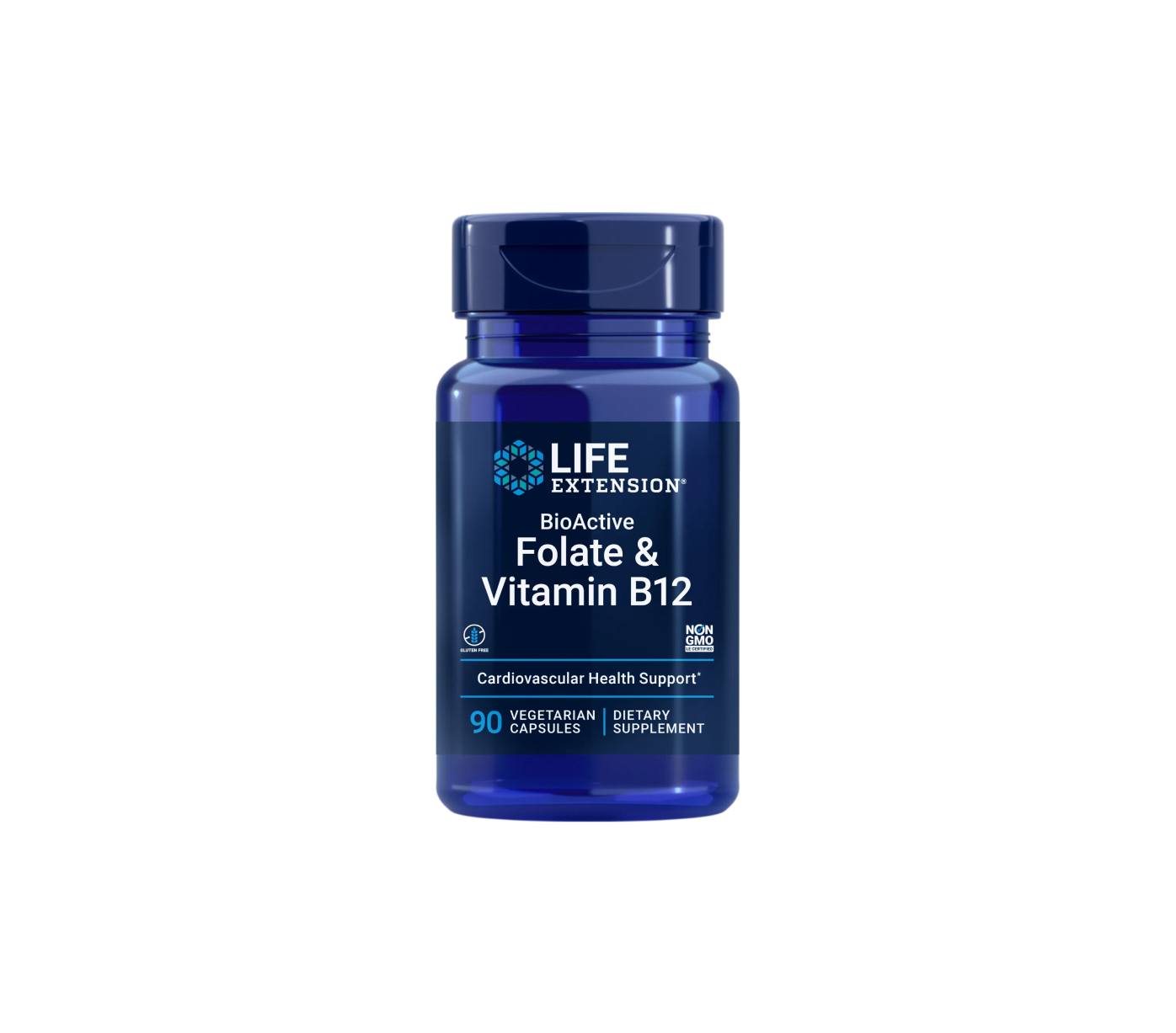 Life Extension BioActive Folate & Vitamin B12, 90 vegetarian for heart and brain health